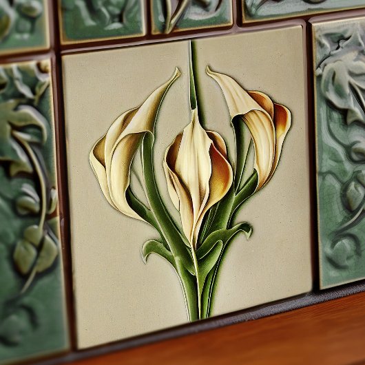 Art Deco-achtige Wall Decor Art Nouveau Tegeltje