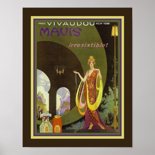 Art Deco Ad 1920 voor Mavis Perfume Poster (Voorkant)