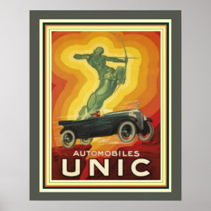 Art Deco Ad for Unic Automobiles 16 x 20 Poster