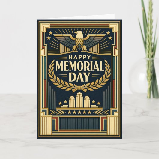 Art Deco-adelaarmonument Memorial Day Kaart (Voorkant)