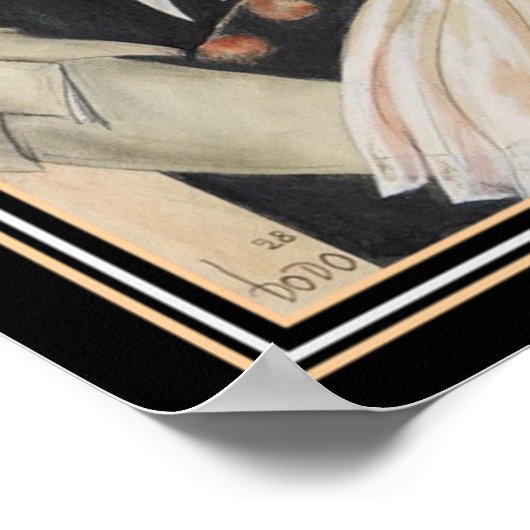 Art Deco Afdrukken "Op de dansvloer" door Dodo 12 Poster (Hoek)