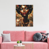 Art Deco Afro-Amerikaans portret Canvas Afdruk (Insitu (Woonkamer))