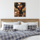 Art Deco Afro-Amerikaans portret Canvas Afdruk (Insitu (Slaapkamer))