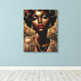 Art Deco Afro-Amerikaans portret Canvas Afdruk