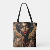 Art Deco Afro-Amerikaanse vrouw kunst Tote Bag (Achterkant)