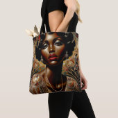 Art Deco Afro-Amerikaanse vrouw kunst Tote Bag (Dichtbij)