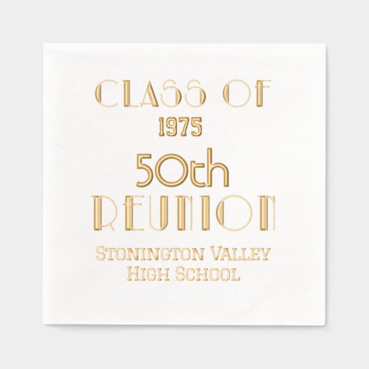 Art Deco Afstuderen Milestone Reünie #1 Folie Servetten (Voorkant)