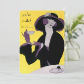  Art Deco Aftermiddag Tea Party Vrijgezellenfeest Kaart (Staand voorkant)