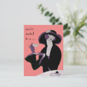 Art Deco Afternoon Tea Vrijgezellenfeest Party Kaart (Staand voorkant)