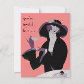 Art Deco Afternoon Tea Vrijgezellenfeest Party Kaart (Voorkant)