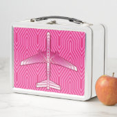 Art Deco Airplane, Fuchsia and Pastel Pink (In situ)