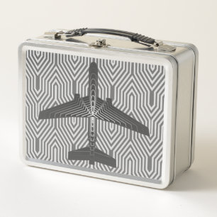 Art Deco Airplane, Graphite en Silver Grey