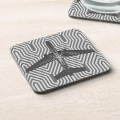 Art Deco Airplane, Graphite en Silver Grey Onderzetter (Linkerzijde)