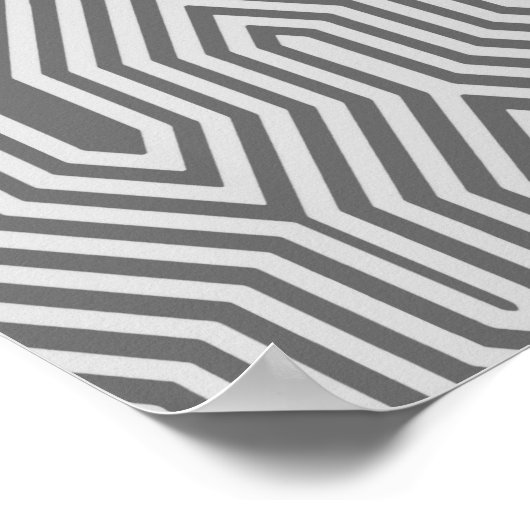 Art Deco Airplane, Graphite en Silver Grey Poster (Hoek)