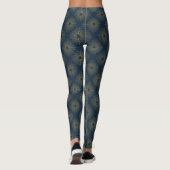 Art Deco Alabere | Middenblauwe Medaillon Leggings (Achterkant)