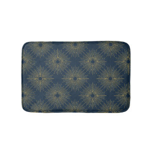 Art Deco Alabere Middernachtblauwe Medaillon Badmat