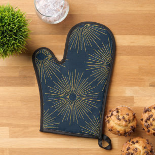 Art Deco Alabere Middernachtblauwe Medaillon Ovenwant