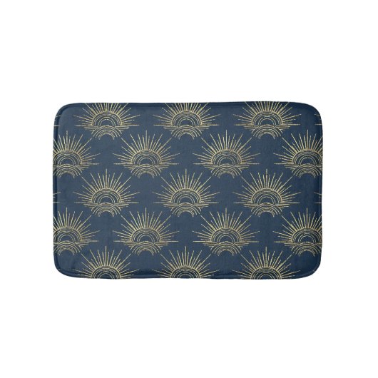 Art Deco Alabere | Midnight Blue Kroonboog Badmat (Voorkant)