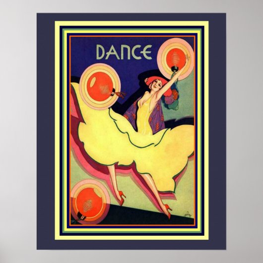 Art Deco Albert Vargas "Dance" 16 x 20 Poster (Voorkant)