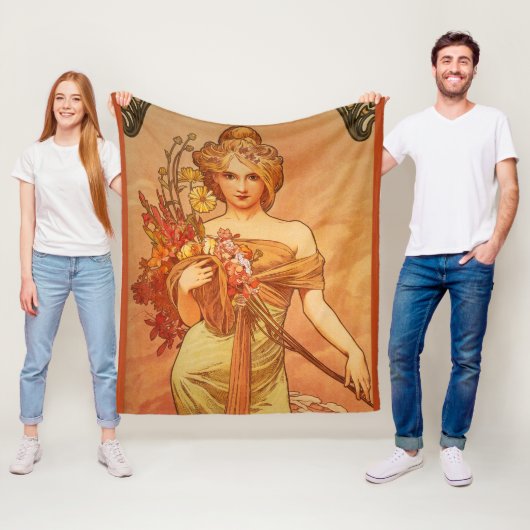 Art Deco, Alphonse Mucha,  kunst Fleece Deken (In situ)