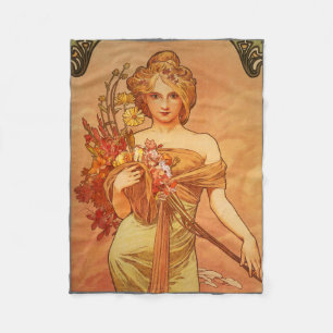 Art Deco, Alphonse Mucha,  kunst Fleece Deken