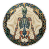 Art Deco Anatomisch Menselijk Skelet Botten Keramische Knop (Voorkant)