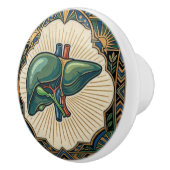 Art Deco Anatomische Lever Keramische Knop (Rechts)