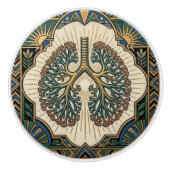 Art Deco Anatomische Longen Longziekten Keramische Knop (Voorkant)