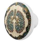 Art Deco Anatomische Longen Longziekten Keramische Knop (Rechts)