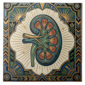 Art Deco Anatomische Nier Nefrologie Tegeltje (Voorkant)