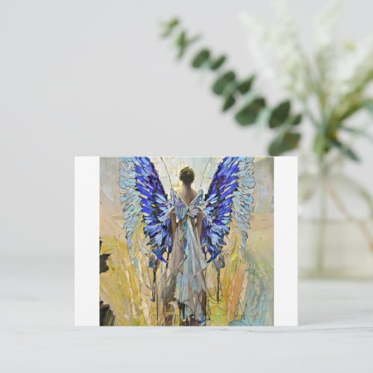 art deco angel briefkaart (Staand voorkant)