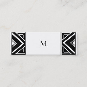 Art Deco Angles Monogram Calling Card Contactkaartje