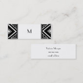 Art Deco Angles Monogram Calling Card Contactkaartje (Voorkant / Achterkant)