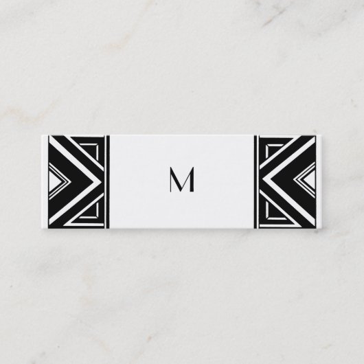 Art Deco Angles Monogram Calling Card Contactkaartje (Voorkant)