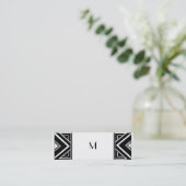 Art Deco Angles Monogram Calling Card Contactkaartje (Staand voorkant)