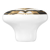 Art Deco Anker Zwart en Goud Nautisch Keramische Knop (Zijkant)