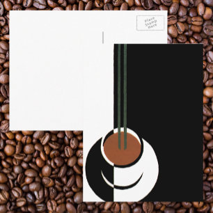Art Deco antiek, kop koffie met stoom Briefkaart