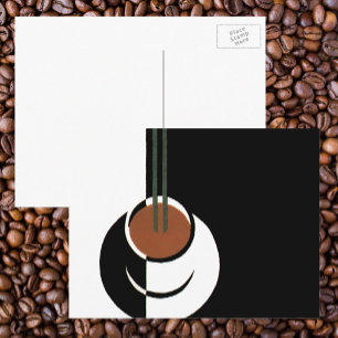 Art Deco antiek, kopje koffie met stoom Briefkaart