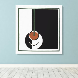 Art Deco antiek, kopje koffie met stoom Canvas Afdruk