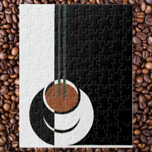 Art Deco antiek, kopje koffie met stoom Legpuzzel