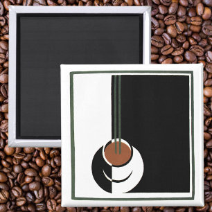 Art Deco antiek, kopje koffie met stoom Magneet