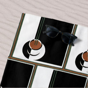 Art Deco antiek, kopje koffie met stoom Strandlaken