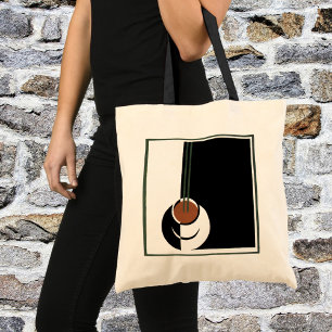 Art Deco antiek, kopje koffie met stoom Tote Bag