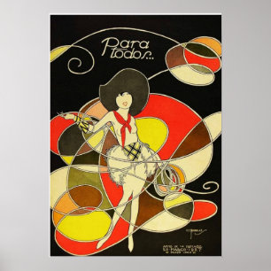 Art Deco Antiek - Voor Iedereen - Cowgirl Poster