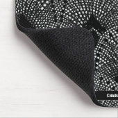 Art Deco Antraciet Retro Pauw Patroon Muismat (Hoek)