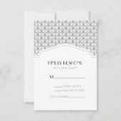 Art Deco Antwoord/RSVP Bijgevoegde kaart (Voorkant)