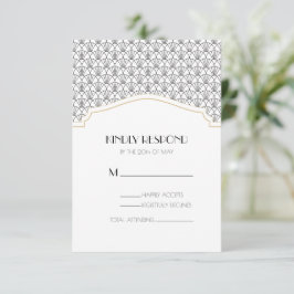 Art Deco Antwoord/RSVP Bijgevoegde kaart