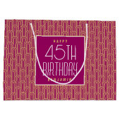 Art Deco Any Age Birthday Name Pink Gold Elegant Groot Cadeauzakje (Achterkant)