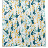 Art Deco-apen (herfst) Douchegordijn (Voorkant)