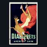 Art Deco Aperitif Poster Drink<br><div class="desc">Een reproductie-afdruk van een Art Deco-poster uit 1930 ter bevordering van Diablerets aperitif, genoemd naar een berg in de Bernese Alpen, gelegen tussen de kantons Valais en Vaud, in het westerne Franstalige deel van Zwitserland. Digitaal gerenoveerd om de originele kleuren uit te brengen, zelfs beter en zo vele onvolkomenheden te...</div>